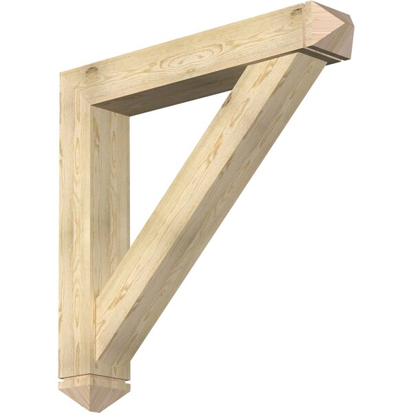 Ekena Millwork Traditional Arts and Crafts Rough Sawn Bracket w/ Offset Brace, Douglas Fir, 8"W x 48"D x 48"H BKT0806X48X48TRA03RDF - main